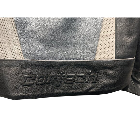 Cortech Impulse Motorcycle Jacket Men 2XL Leather Black Metallic Reflective Pads - Picture 8 of 16